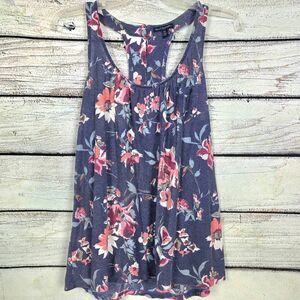 American Eagle Navy Floral Racerback Tank M